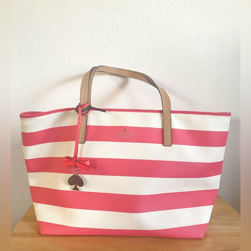 Kate Spade Vintage Radish (Pink) White Stripe
Unlined Tote Bag - Picture 2 of 10